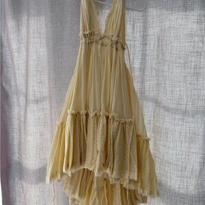 Free People L pale yellow 100 degree  Dress